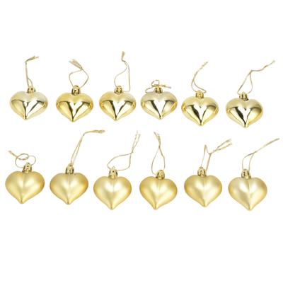 12 stücke Weihnachtsschmuck Herzform PVC Weihnachtsbaum Hängende Dekorationen für Valentinstag