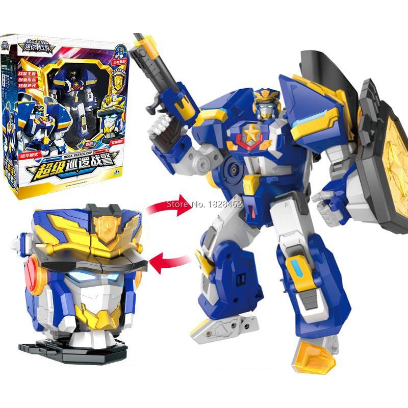 Sesli ve Işıklı Mini Force En Güçlü Polis Dönüşen Robot Oyuncakları MiniForce X Dönüşüm Robotu İtfaiyeci Robot oyuncağı