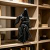 Female Grim Reaper Resin Statue Gothic Sitting Sculpture With Scythe Dark Aesthetic Decor For Home Office And Bookshelf