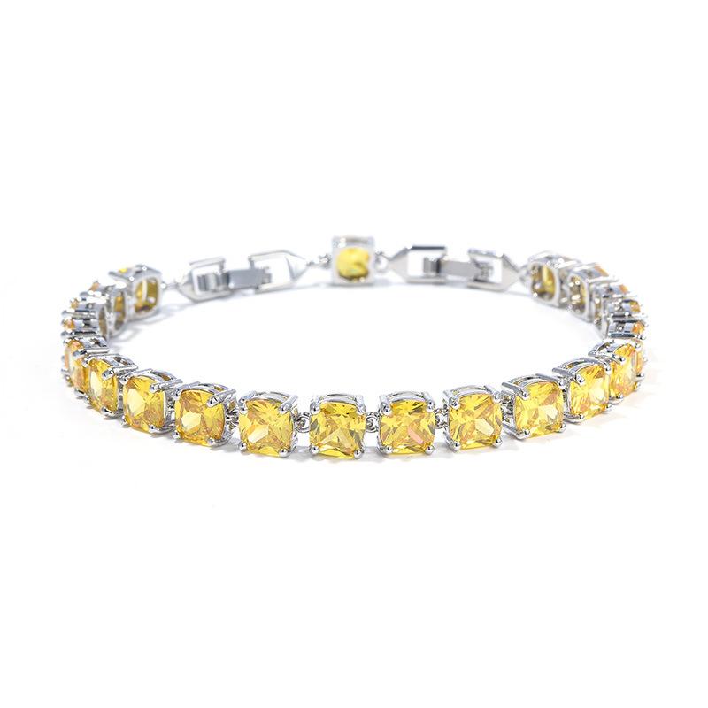 Bracelet Kaidimei Couleur Zircon Carré Femme Bijoux Haut de Gamme Multicolore