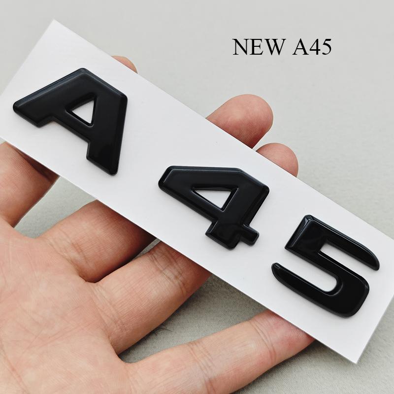 3D ABS Sticker Car Logo A35 A45 A45S Letter Rear Trunk Emblem Nameplate For Mercedes Benz A Class A35 A45 A45S W177 W176 V177