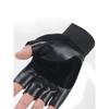 1 Pair Letter Patch & Studded Decor Breathable Fingerless Motorcycle Gloves