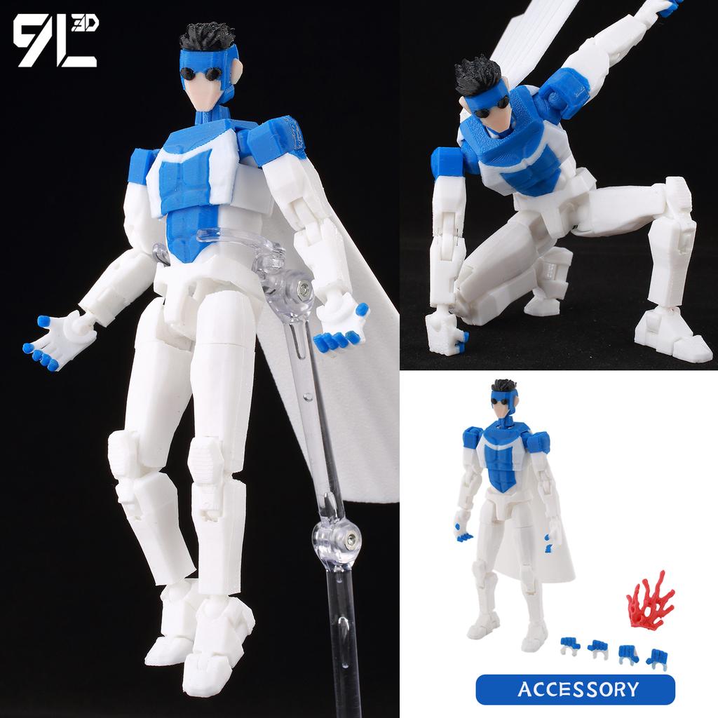 9L3D Printed Indomitable Hero Tech Jacker Lucky13 Action Figure Dummy13 MultiJointed Collectible Model Toy T13 Birthday Present