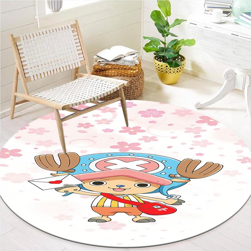 One Piece Tony Tony Chopper Round Area Rug Carpet Rug For Living Room Bedroom Sofa Playroom Decor Nonslip Floor Mat