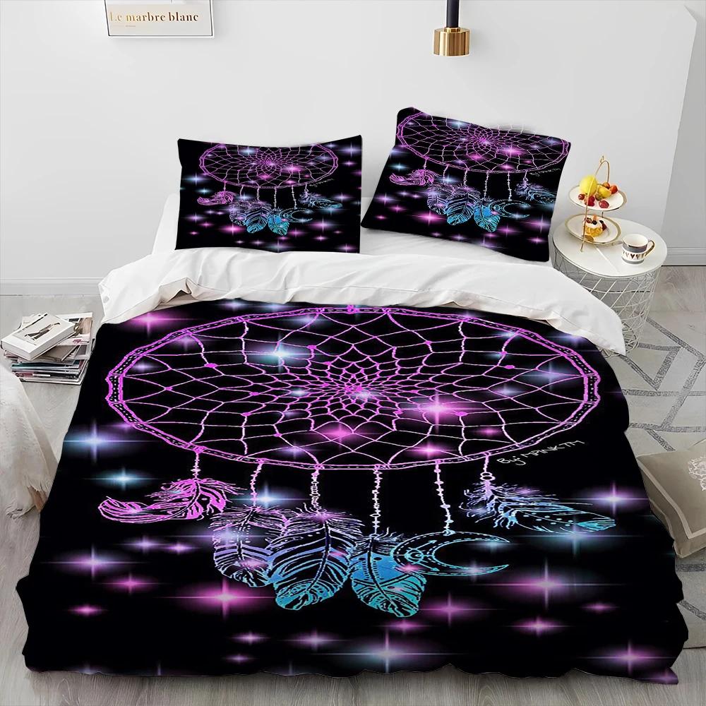 Comforter Fashion Dreamcatcher Feather Owl Comforter Bedding Set Bed Set King Queen Size Bedding Set