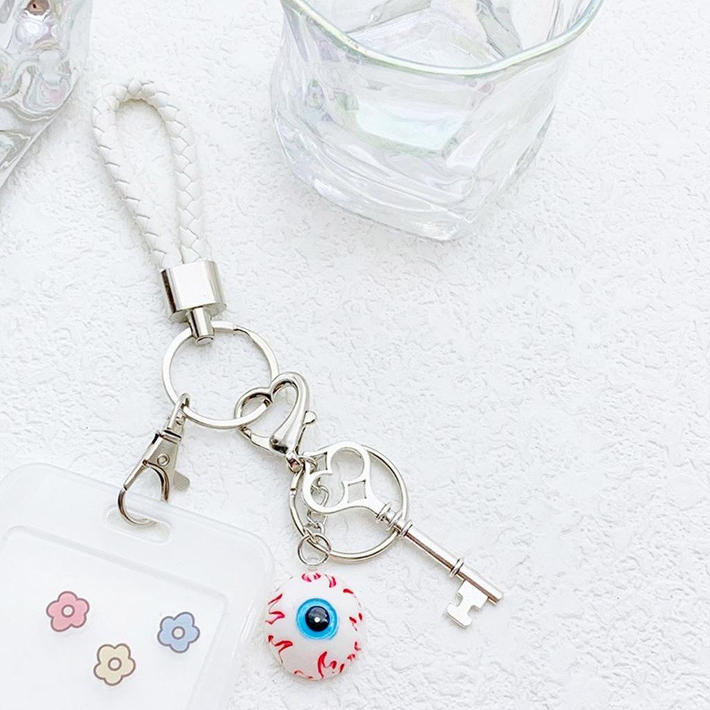 Eye Keychain Charm Colorful Alloy Key Rings Portable Key Holder Key Accessory Bag Pendant for Couples and Students