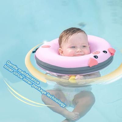 Boia para pescoço de natação para bebês, não inflável, anti-derrubamento, piscina de verão ajustável, 0-6 meses, recém-nascidos, meninos, meninas, anel flutuante