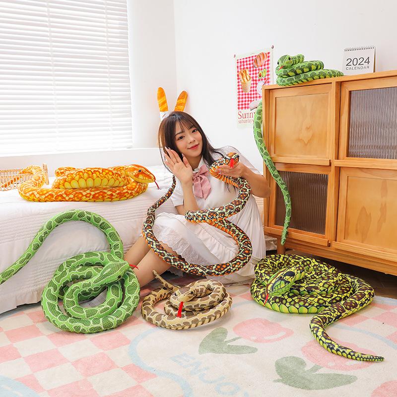 Anti-real Spotted Python Doll Plush Toy Cobra Fake Snake Doll Prank Props Children's Toys