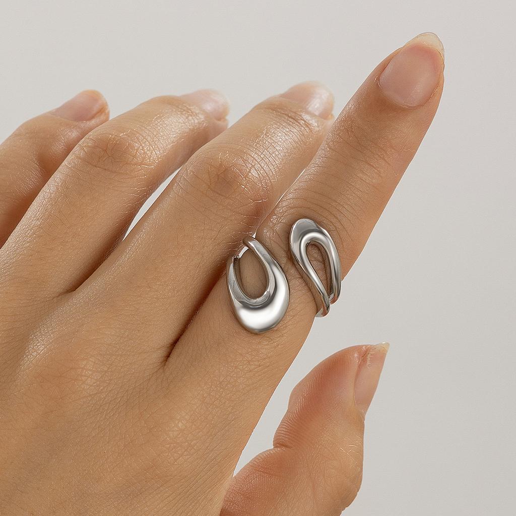 French Style Irregular Rings For Women Men Punk Fashion Hollow Out Geometric Gold Silver Color Knuckle Joint Ring Jewelry