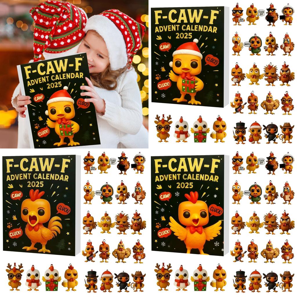 Weihnachts-Adventskalender F Caw F Huhn Dekorative Figuren Aus Acrylmaterial Für Festliche Feiern