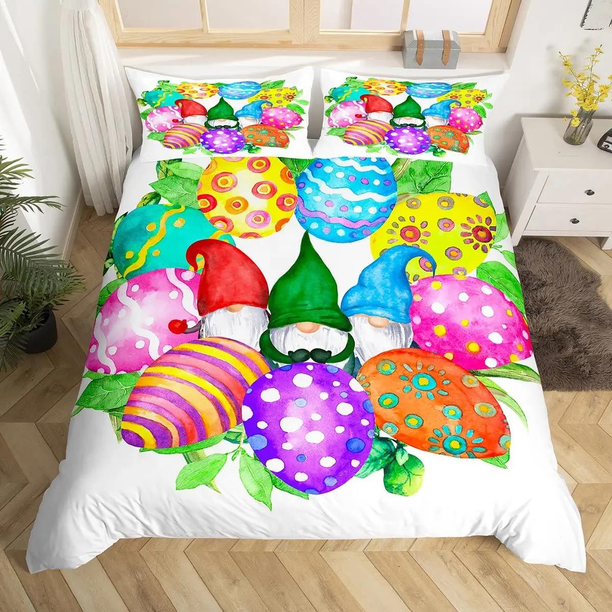 

Comforter Kawaii Rabbit Cute Pet Animal Comforter Boho Floral Easter Eggs Bedding Set Happy Easter Gifts For Girls Teens Comforter (quilt)-EU Single(135*200cm)3pcs