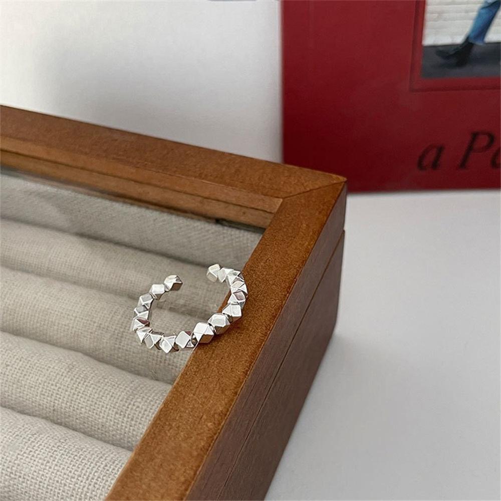 Schlichter Ring unregelmäßig 925er Sterlingsilberring Ins-Wind-Nischen-Design offener schlichter Silberring Großhandel