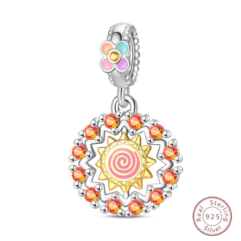 Sweety Copper Cake Poodle Crown Flowers Lover Luminous Charms Beads Fit 3Mm Bracelets Diy Fine Jewelry Making