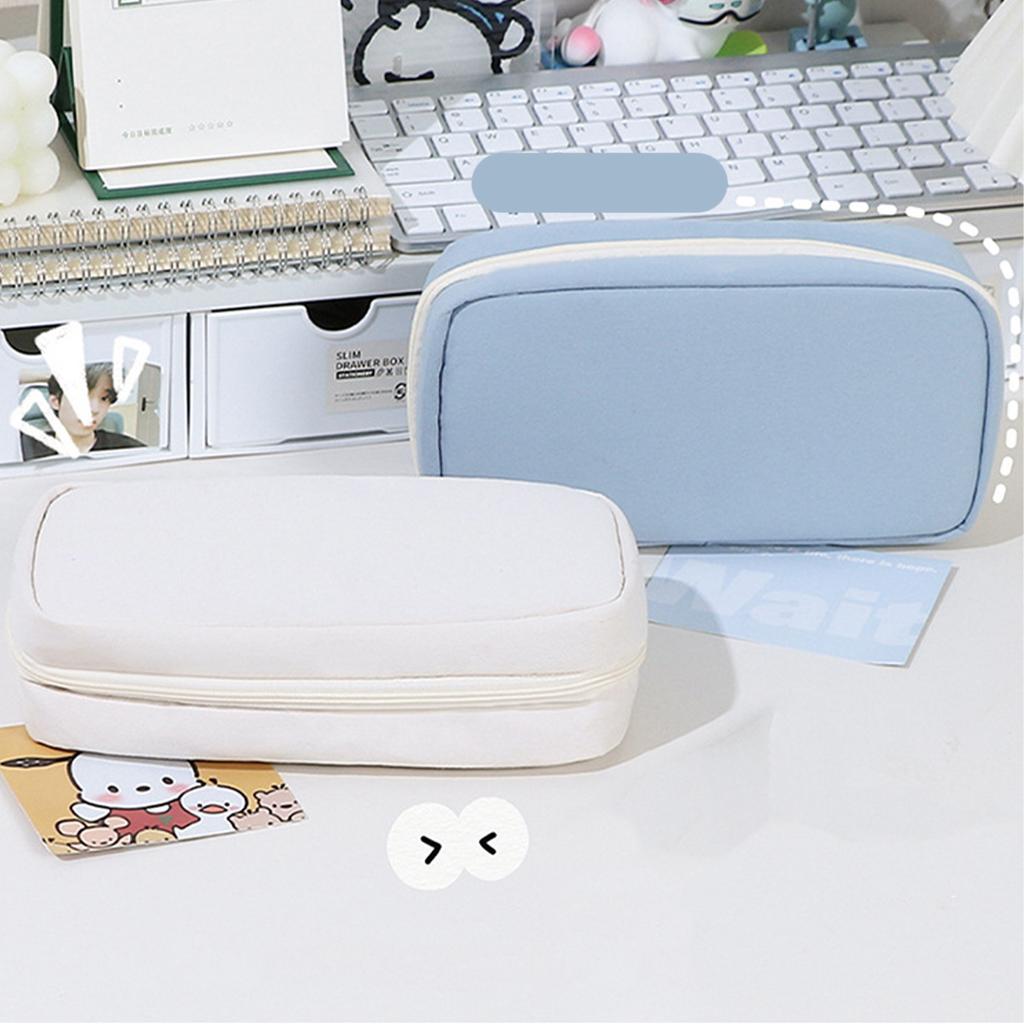 Big Capacity Canvas Pencil Case Pen Holder Large Storage Pouch Organizer Bag for Student  School Office Stationery Supplies