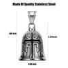 Retro Motorcycle Guardian Bell 3D Design Evil Spirit Trap Bell Vintage Cross Pendant Bell  Men