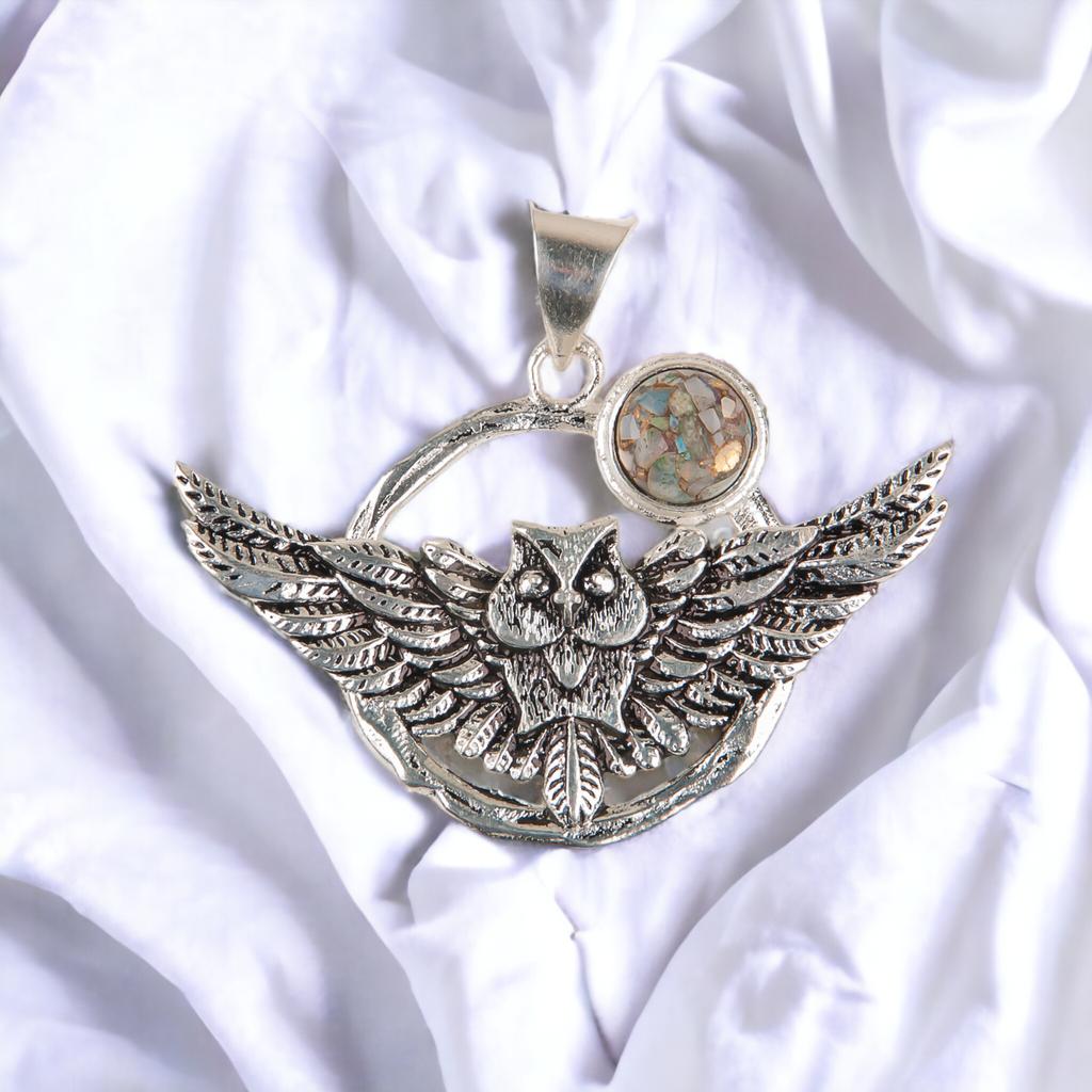 Natural Gemstone 925 Solid Silver Designer Jewelry Pendant 1.48" Christmas Gift CP-17