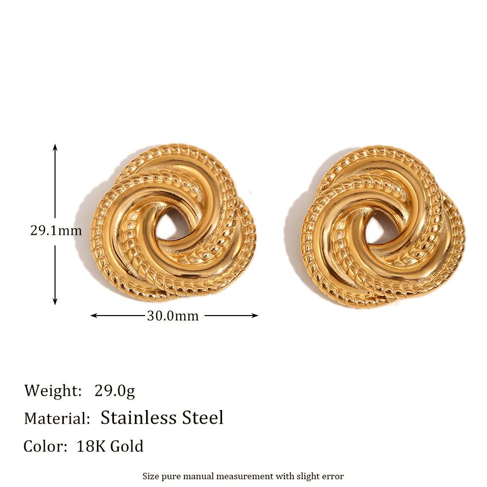 MamacitaSlay Unique Design 18K Gold Plated Stainless Steel Asymmetric Earrings Banquet Waterproof Jewelry Women's Charm Gift