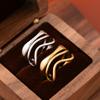 1Pcs Geometric Line Ring, Minimalist Hollowed-out Ring, Open-ended Stainless Steel Ring
