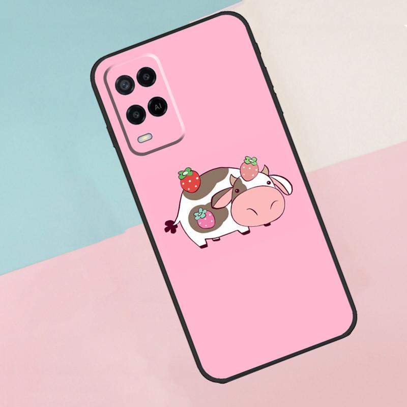 Animal Cute Cartoon Cow For Oppo A17 A77 A60 A74 A94 A54 A18 A38 A58 A78 A98 A40 A80 A16 A76 A96 A15 A57S Phone Case