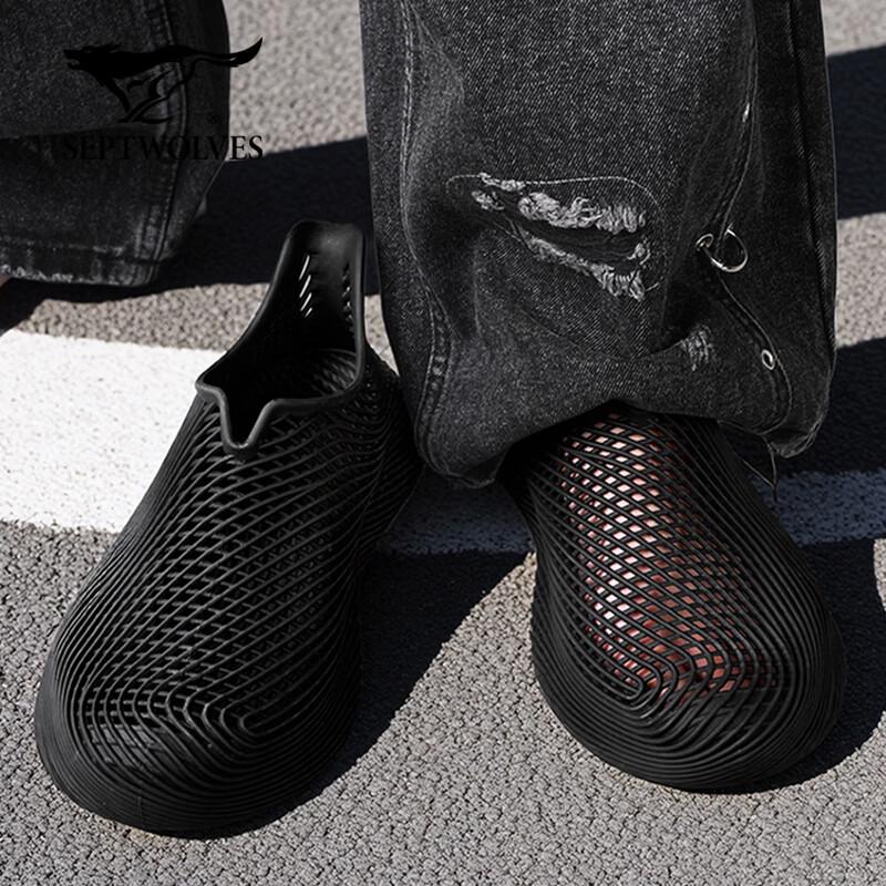 SEPTWOLVES Herren Sommer 2026 Atmungsaktive 3D-bedruckte Schlupf-Sandalen