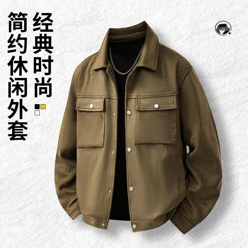 Autumn and winter new jacket men's business casual lapel versatile thin top trendy men's coat