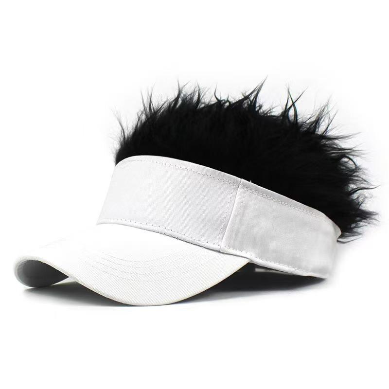 Men Synthetic Short Hair Baseball Cap Spiked Hair Wig Hat Fake Hair Adjustable Sun Protection UV Blocking Visor Fancy Performance Hip-Hop Headwear