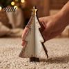 Charming Christmas Party Table Decor Wooden Tree Tabletop Decoration, Rustic 3D Interlocking Ornaments, Vintage Durable Festive Shop Window