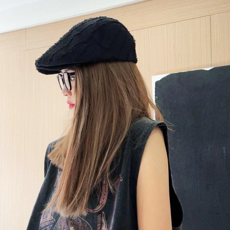 

Women Berets Hats Solid Color Newsboy Caps Men Flat Peaked Cap Women Painter Beret Hats Fashion Duck Hat чорний