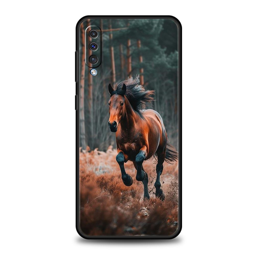 Phone Case For Samsung A56 A36 A26 A54 A52 A24 A14 A50 A70 A40 A06 A12 A22 A34 A42 A32 5G A04s A16 Cover White Horses Galloping