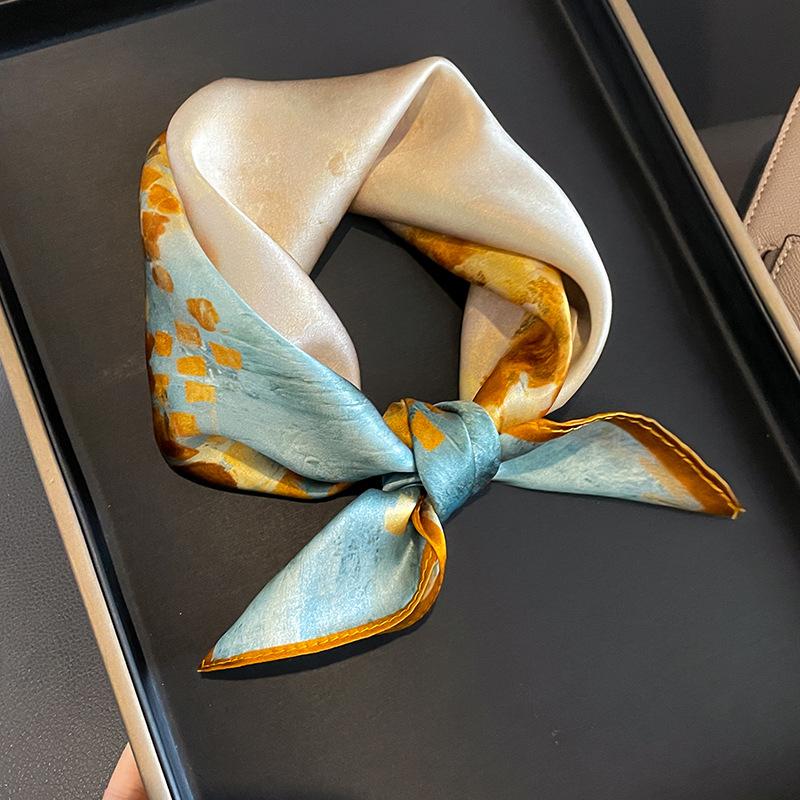 Schals aus Maulbeerseide, kleiner quadratischer Schal, Halstuch, atmungsaktiv, leicht, für Damen, in Geschenkverpackung