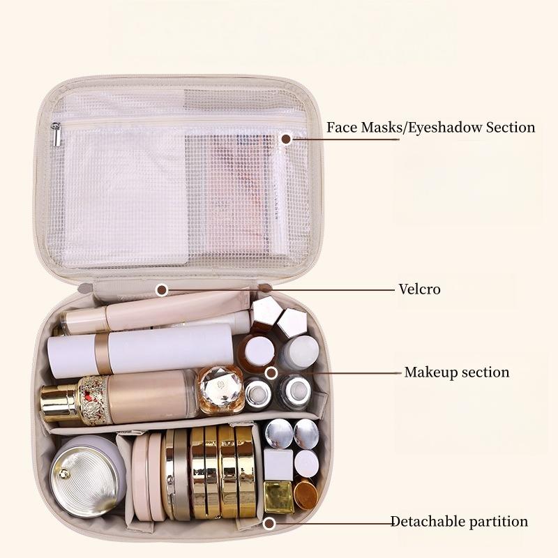 Detachable Cosmetic Bag Storage Organizer Large Capacity Skincare Products Lipstick Eyeshadow Makeup Brushes Makeup Storage Bag