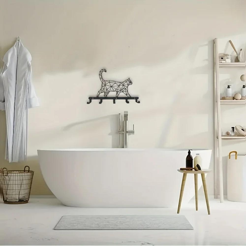 

Wrought Iron Cat Shaped Wall Key Hanger