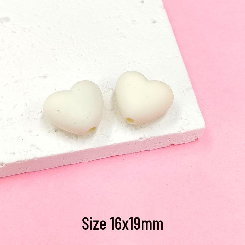 Macaron Heart Beads - Tactile Rubber Peach Heart for DIY Necklace, Bracelet, and Hair Accessories (E18) Tactile Paint Peach Heart