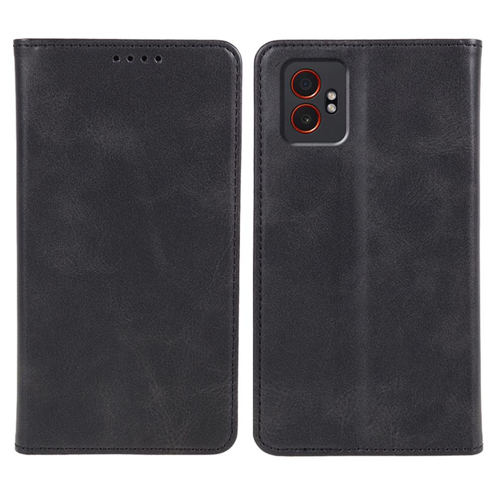 For Samsung Galaxy XCover7 Pro Case Strong Magnetic PU Leather Phone Cover Calf Texture