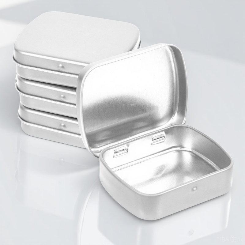 10Pcs Rectangular Iron Box Small Metal Storage Container with Flip Lid for Candy Spice Samples Accessories Sundries Dustproof