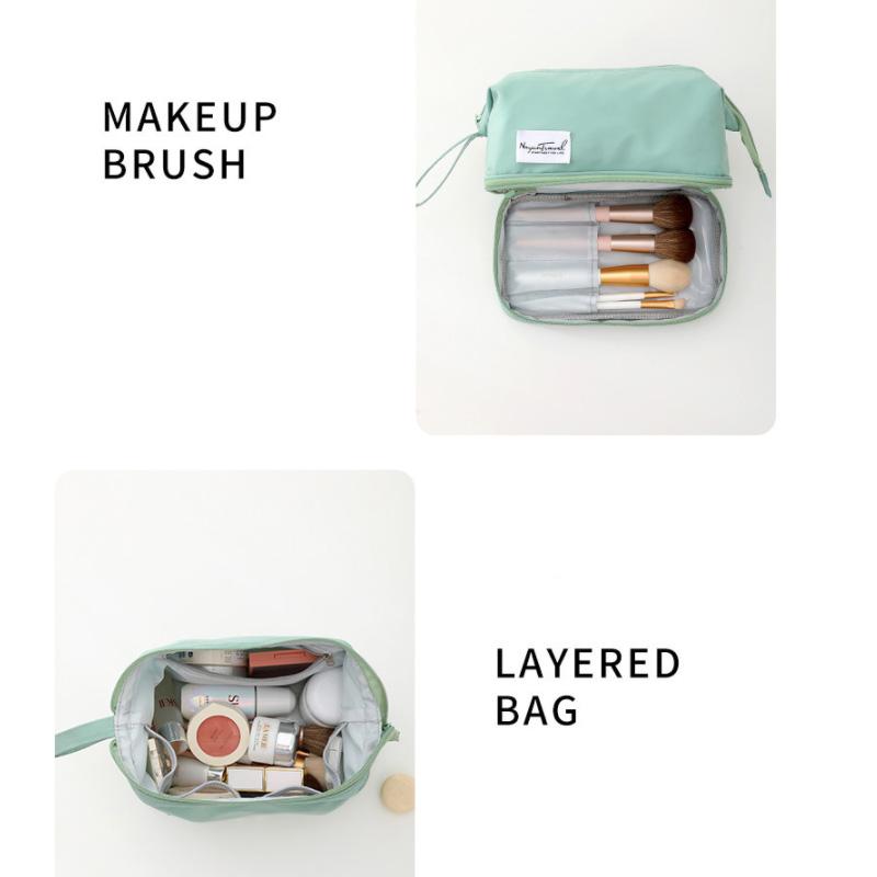 Double-deck Waterproof Cosmetic Bag Men Wash Shaving Travel Organizer Bags Necessaries Large Capacity Women Toilet Makeup Bag