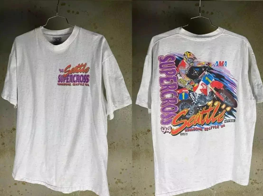 Винтажная футболка Seattle Supercross 1994 года с изображением Джереми МакГрата. Все размеры 3XL