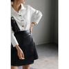 High-Waisted PU Leather A-Line Mini Skirt, Body-Hugging Skirt, Spring/Fall Women's Slit Skirt