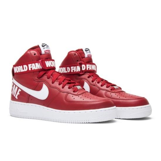 Nike Supreme x Air Force 1 High SP Rot 698696-610 Herrenstil