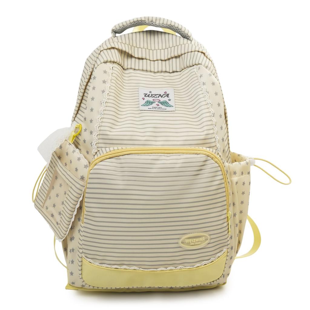 Mochila Escolar Bolsa de Viaje Informal para el Trabajo Mochila Pequeña Fresca Mochila de Estrellas Rayadas Mochila Escolar de Clase para Estudiante de Secundaria