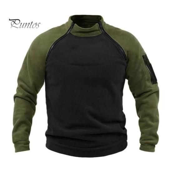 

Мужская толстовка в стиле пэчворк с ретро-воротником-стойкой, декором из молнии, контрастного цвета, облегающий повседневный спортивный топ для отдыха M армия зеленый