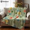 Retro Shapes Lightweight Microfiber Soft Christmas Fleece Blanket Warm Cozy Throw for Bed Sofa Office Travel All Season