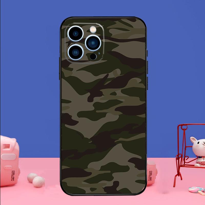 Militär Armee Camouflage Handyhülle Für iPhone 17 16 15 13 11 12 14 Pro Max mini 15 16 Plus 16e 17 Air Bumper Hülle