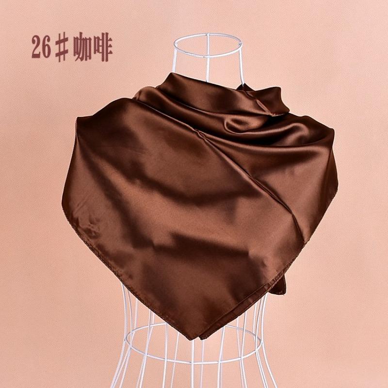 Selected solid color imitation silk generous silk scarf, women's silk scarf 90 * 90 color diced versatile scarf