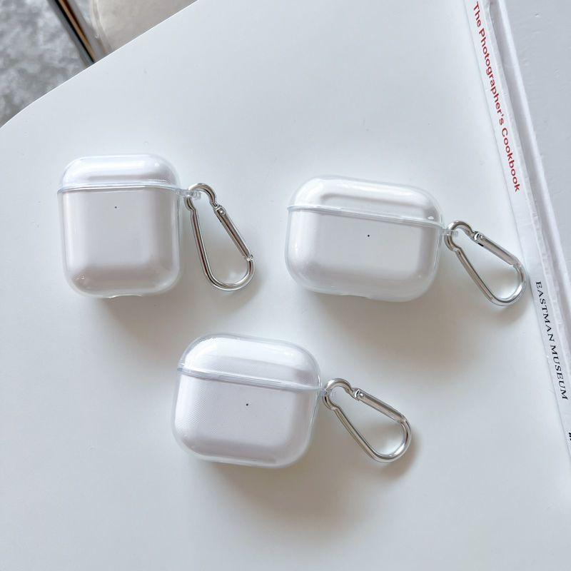 Simple And Transparent Premium Feel Solid Color For Airpod 4 3 2 1 AirPod Pro 3 2 Headphone Case Dustproof Anti-Fall Keychain