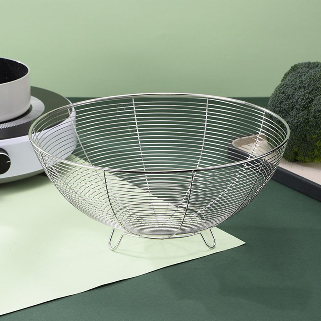 Multipurpose Stainless Steel Wire Baskets For Fruits And Vegetables Elegant Metal Storage Bowl For Kitchen Organization