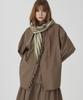 BETWEEN A AND B Stripe Trimmed Oversized Shirt [Brown]