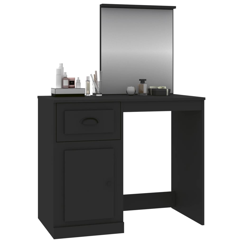 Dressing Tables Dressing Table With Mirror Black 90X50x132.5 Cm Engineered Wood