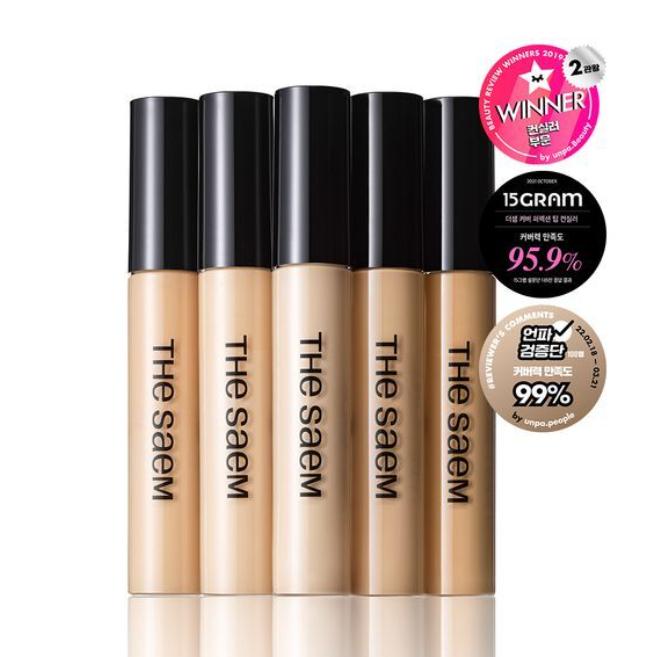 The Saem Cover Perfection Tip Concealer – Hochdeckender koreanischer flüssiger Concealer (9.5g, 6 Farbtöne)