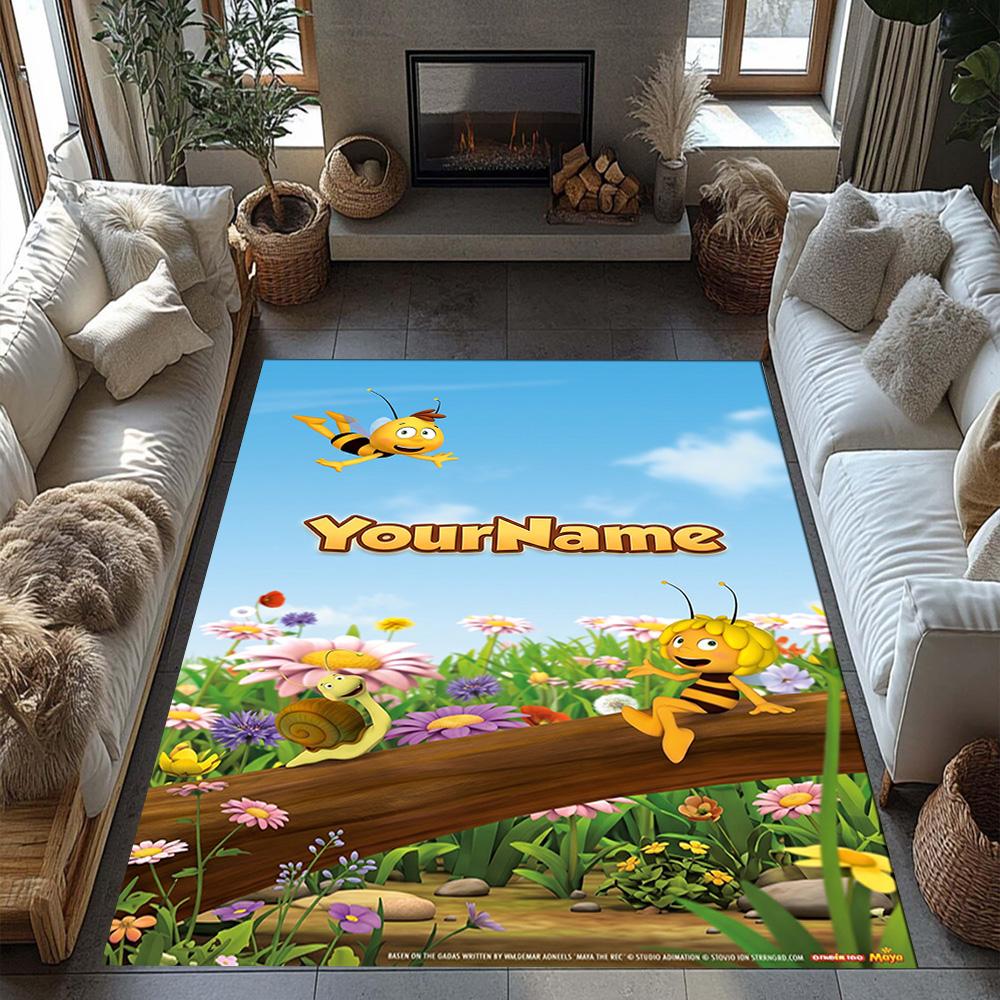 Biene Maja Customized Name Floor Rug Office Rug Perfect for Outdoor Decorate room Foyer Game Room Antislip Carpet Office home decor